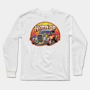 Hot Rod with sunset Long Sleeve T-Shirt